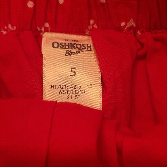 Osh Kosh Bgosh Girls Red Paisley Patterned Skirt 100% Cotton Sz 5 Lined - Picture 3 of 3